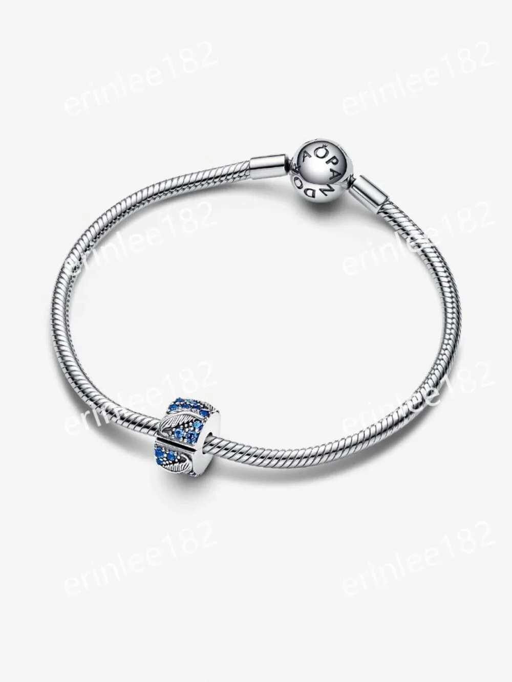 Pandora Curved Feather & Pavé Clip Charm